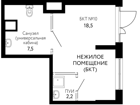 Помещение, 25.2 м²